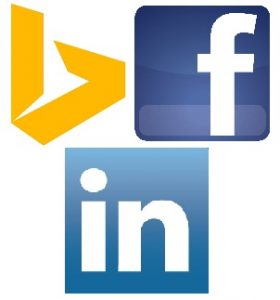 bing facebook and linkedin logos