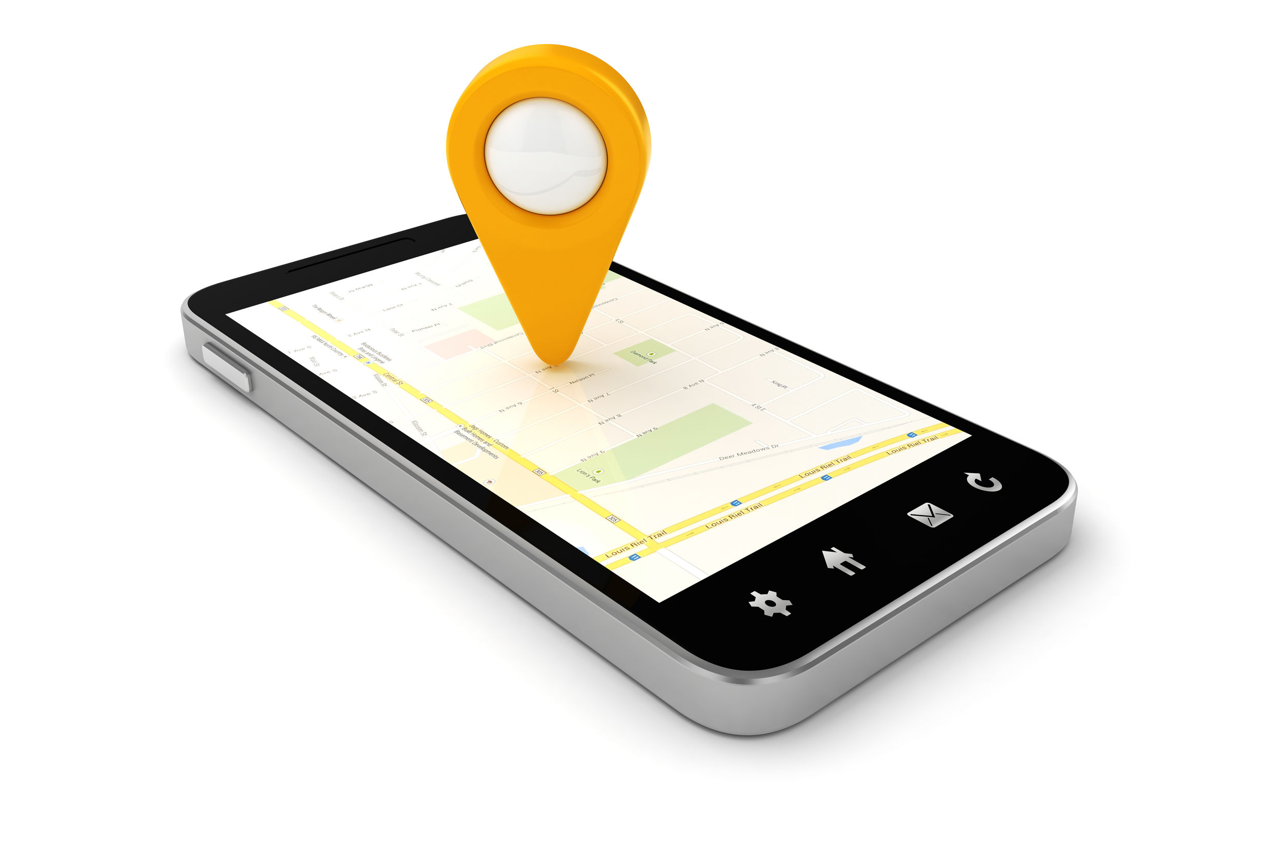 Smartphone showing a map