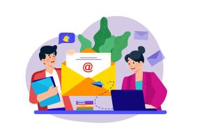 email marketing illustration concept on white background